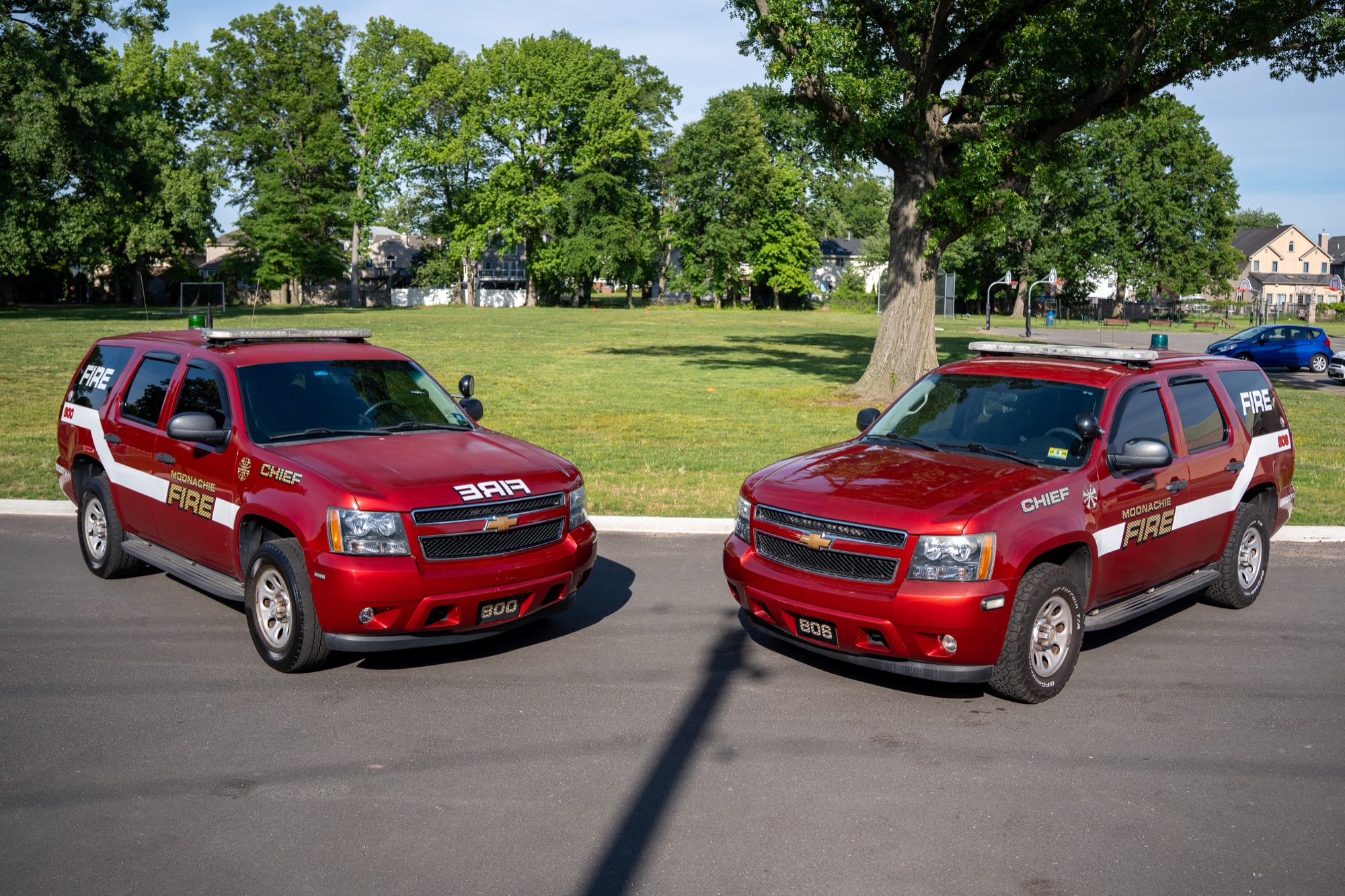 Moonachie Fire Department Chief vehicles 800 and 806, both 2013 Chevrolet Tahoes