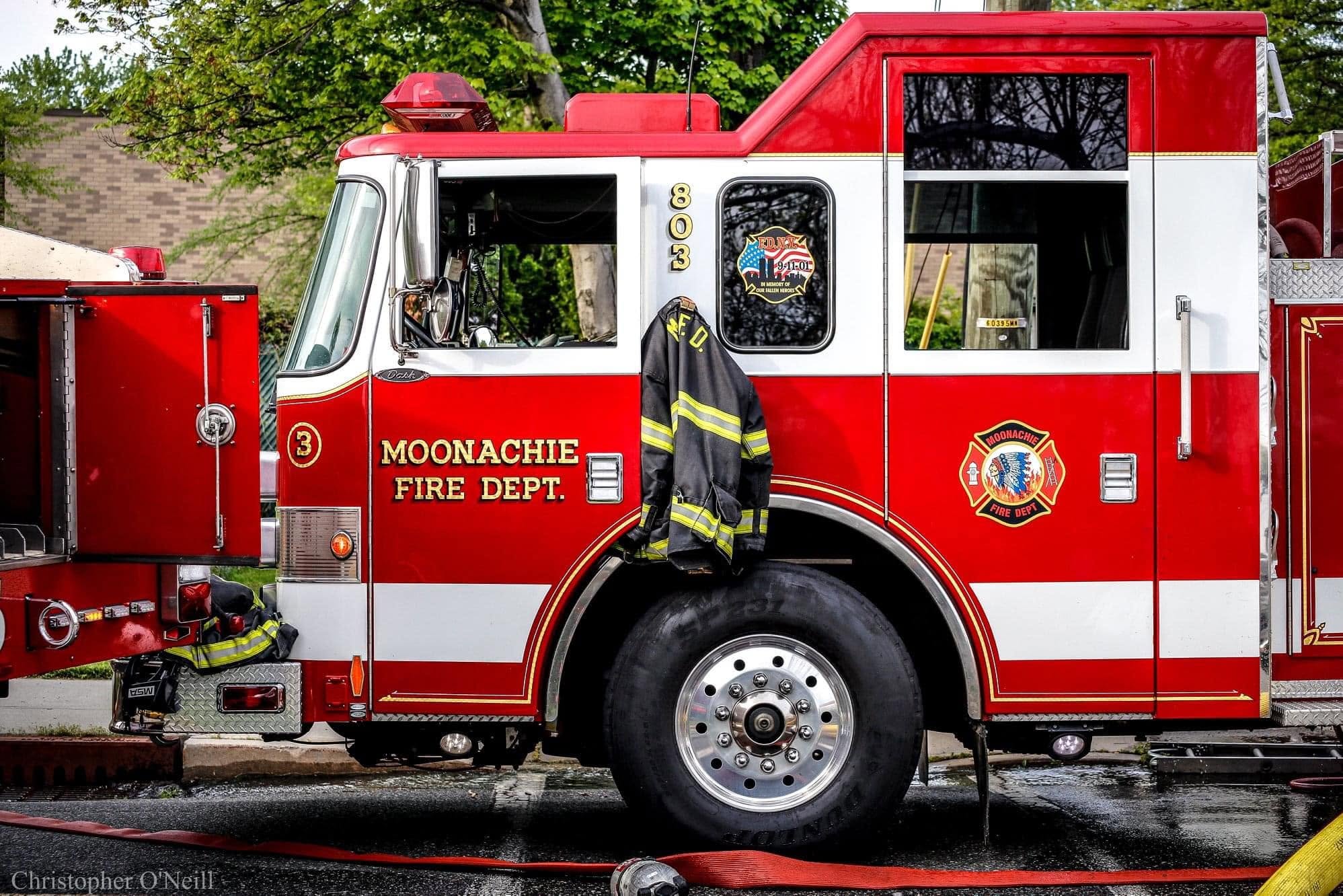 Engine 803 with turnout gear on scene